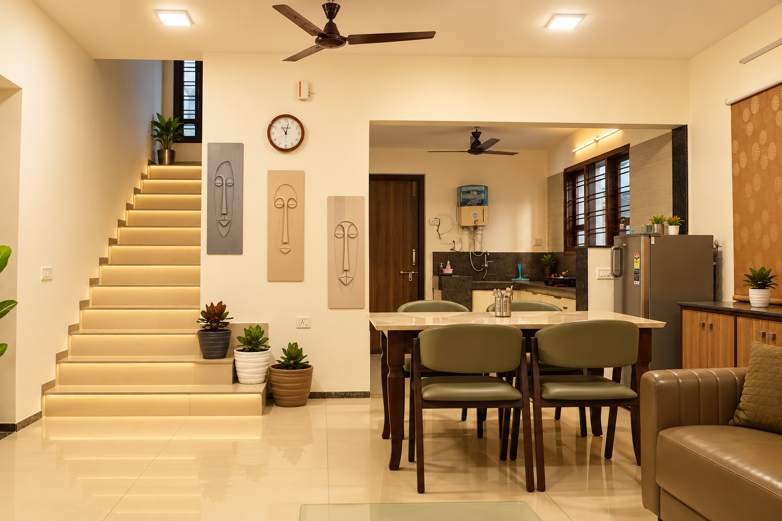 Vaayu Stay living and dining area